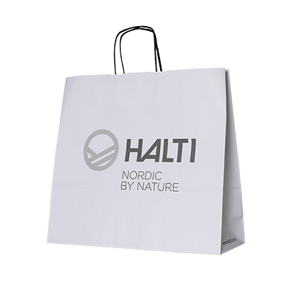 Paperikassi valkoinen nyörikädensijalla